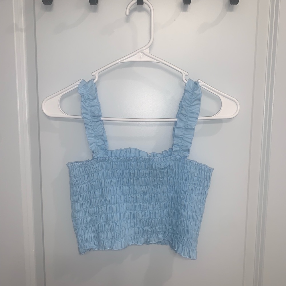 Blue Scrunch crop top